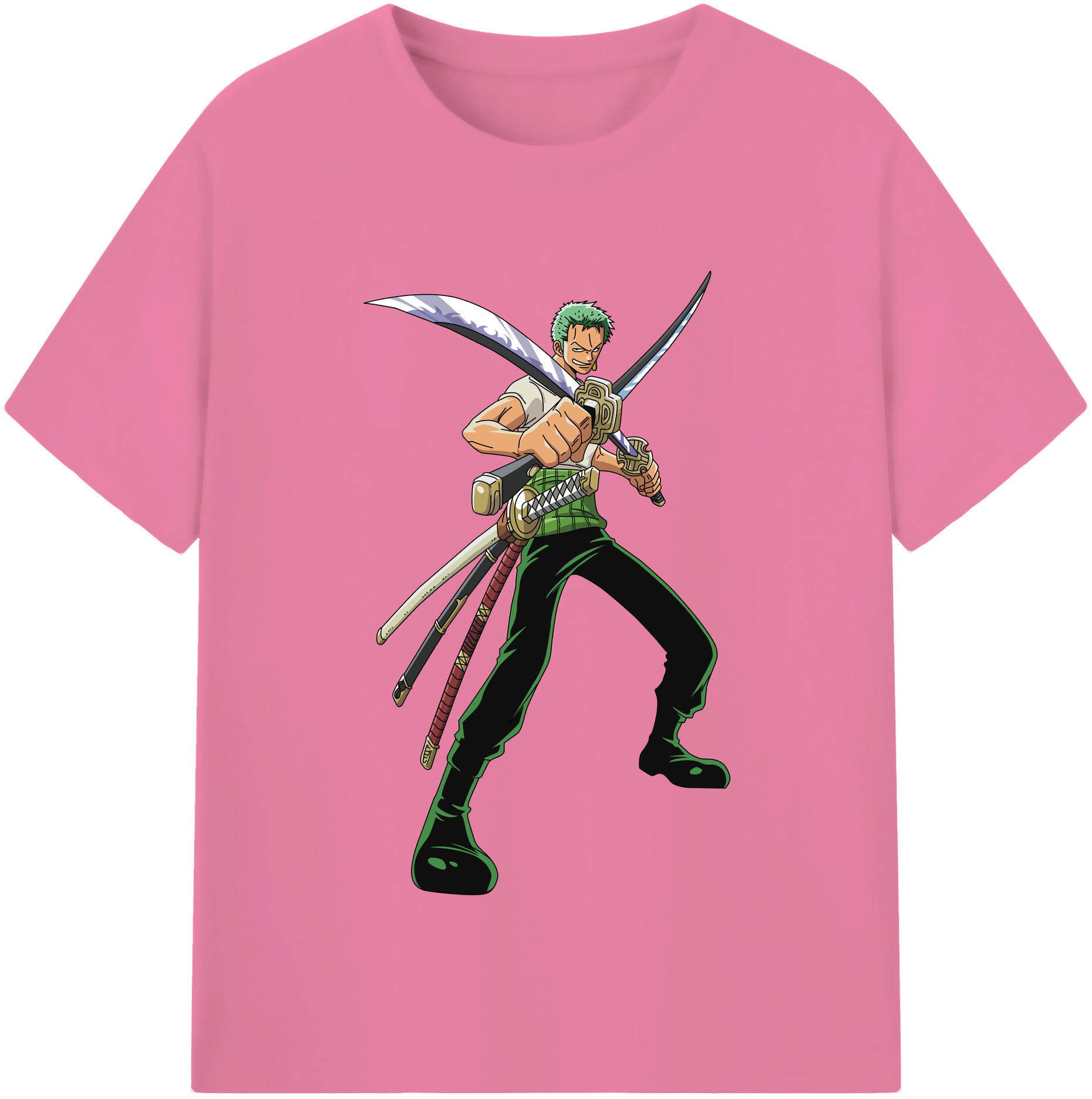 ワンピース ロロノア・ゾロ ONE PIECE Roronoa Zoro 綿100％半袖Tシャツ（フロントプリント）